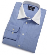Nautica Men's End On End With White Collar Non Iron Dress Shirt Nautica Men's End On End With White Collar Non Iron Dress Shirt