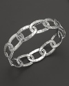 Hammered sterling silver links make a stunning presentation on Ippolita's Roma Links bangle.