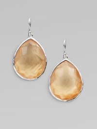 From the Wonderland Collection. A graceful, faceted teardrop-shaped doublet, the warm color of golden honey, combines color-backed mother-of-pearl layered with clear quartz in an elegantly simple sterling silver setting.Mother-of-pearl and clear quartzSterling silverLength, about 1¾Ear wireImported From the Wonderland Collection. A graceful, faceted teardrop-shaped doublet, the warm color of golden honey, combines color-backed mother-of-pearl layered with clear quartz in an elegantly simple sterling silver setting.Mother-of-pearl and clear quartzSterling silverLength, about 1¾Ear wireImported
