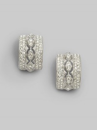 EXCLUSIVELY AT SAKS. From the Eden II Collection. A half hoop design in an ornate array of glimmering crystals.Crystal Rhodium plated Width, about ½ Post backs Imported EXCLUSIVELY AT SAKS. From the Eden II Collection. A half hoop design in an ornate array of glimmering crystals.Crystal Rhodium plated Width, about ½ Post backs Imported