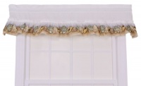 Ellis Curtain Kitchen Collection Sea Shells Ruffled Valance, White Ellis Curtain Kitchen Collection Sea Shells Ruffled Valance, White