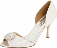 Badgley Mischka Women's Lacie Open-Toe Pump,White Satin,7.5 M US Badgley Mischka Women's Lacie Open-Toe Pump,White Satin,7.5 M US