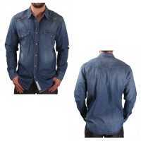 Rift Stars Rolling Stars Men's Studded Denim Chambray Woven Shirt