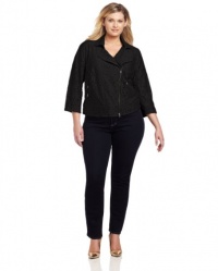 DKNYC Women?s Plus-Size 3/4 Sleeve Cropped Motorcycle Lace Jacket DKNYC Women?s Plus-Size 3/4 Sleeve Cropped Motorcycle Lace Jacket