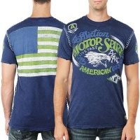 Affliction American Customs Moto Club '73 T-Shirt - Navy Lava Wash Affliction American Customs Moto Club '73 T-Shirt - Navy Lava Wash