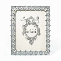 Clean and sophisticated frame with white hand-enameled link design. Dozens of hand-set diamond Swarovski crystals and faux-pearls. Clean and sophisticated frame with white hand-enameled link design. Dozens of hand-set diamond Swarovski crystals and faux-pearls.