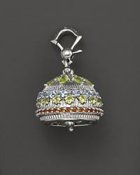 Inspired by Zen philosophy, this intricately detailed, matte sterling silver meditation bell from Paul Morelli is set with peridot, blue topaz and madeira citrine. Inspired by Zen philosophy, this intricately detailed, matte sterling silver meditation bell from Paul Morelli is set with peridot, blue topaz and madeira citrine.
