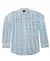 Rev up your weekend wardrobe with this plaid shirt from No Retreat.