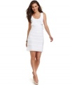 Allover tiered shutter pleats add on-trend texture to this bright white Alfani dress -- perfect for a summer soiree!