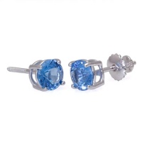Virgo: 6mm Created Ceylon Sapphire Screw Back Stud Post Earrings 925 Sterling Silver, 1.50 carats Virgo: 6mm Created Ceylon Sapphire Screw Back Stud Post Earrings 925 Sterling Silver, 1.50 carats
