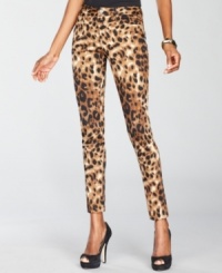 Denim-inspired styling gives INC's petite animal-print skinny pants a decidedly downtown vibe. Pair with a tee for daytime or try them with a sequined tank for a night on the town! Denim-inspired styling gives INC's petite animal-print skinny pants a decidedly downtown vibe. Pair with a tee for daytime or try them with a sequined tank for a night on the town!