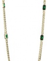 Anne Klein PALATINE Gold-Tone Green Strand Necklace, 42