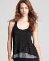 This season's must-have shine meets the comfort of jersey in this shimmering Splendid sequin tank. Wear it day or night for a special touch of sparkle.
