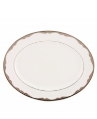 Take a shine to the Trimble Place platter. Modern bone china hit by a wave of platinum embodies the unfussy yet undeniable elegance of kate spade. Take a shine to the Trimble Place platter. Modern bone china hit by a wave of platinum embodies the unfussy yet undeniable elegance of kate spade.