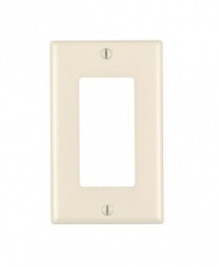 Leviton 80401-T 1-Gang, Decora/GFCI Device Decora Wallplate, Standard Size, Thermoset, Device Mount, Light Almond