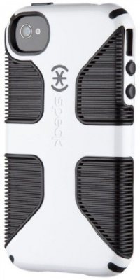 Speck Products CandyShell Grip Case for iPhone 4/4S - 1 Pack - Carrying Case - Retail Packaging - White/Black Speck Products CandyShell Grip Case for iPhone 4/4S - 1 Pack - Carrying Case - Retail Packaging - White/Black