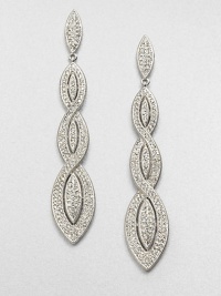 EXCLUSIVELY AT SAKS.COM. A brilliant piece in a linear design with a pretty twist. CrystalsRhodium-plated brassDrop, about 3Post backImported EXCLUSIVELY AT SAKS.COM. A brilliant piece in a linear design with a pretty twist. CrystalsRhodium-plated brassDrop, about 3Post backImported