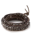 A little bit rugged, a little bit romantic: Channel your inner indie darling in this Chan Luu leather and crystal wrap bracelet - a signature piece for every it-girl with a free spirited side.