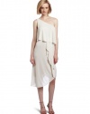 BCBGMAXAZRIA Women's Katrina One Shoulder Asymmetrical Dress, Gardenia, Large