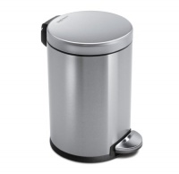 simplehuman Round Step Trash Can, Fingerprint-Proof Brushed Stainless Steel, 4.5-Liter /1.2-Gallon simplehuman Round Step Trash Can, Fingerprint-Proof Brushed Stainless Steel, 4.5-Liter /1.2-Gallon