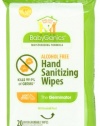 BabyGanics Alcohol Free Hand Sanitizer Wipes, On the Go Soft Pack, Light Citrus Scent, 20-count Pouch (Pack of 4)