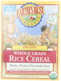 Earth's Best Organic Whole Grain, Rice Cereal, 8-Ounce Box (Pack of 12) Earth's Best Organic Whole Grain, Rice Cereal, 8-Ounce Box (Pack of 12)