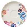 Colorful flowers bloom across this premium bone-china saucer from Villeroy & Boch. Mix it and match it with other pieces in the collection for endless creative combinations.