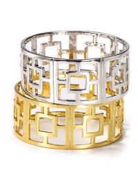 Geometric shapes lend contemporary style to this bangle from Trina Turk. Geometric shapes lend contemporary style to this bangle from Trina Turk.