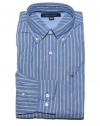 Tommy Hilfiger Men Classic Fit Striped Logo Shirt