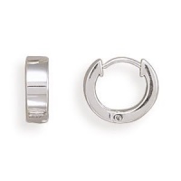 Small Square Polished Hinged Huggies Sterling Silver Earrings Small Square Polished Hinged Huggies Sterling Silver Earrings