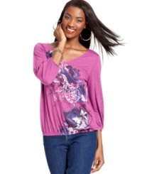 Keep it casual in this easy-to-wear top from Style&co. Its lovely studded flower print is a perfect match for a relaxed pair of jeans! Keep it casual in this easy-to-wear top from Style&co. Its lovely studded flower print is a perfect match for a relaxed pair of jeans!