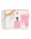 Make every second of life feel like a miracle. For the holidays, this sensual spicy floral fragrance collection is bursting with the zest of brilliant Freesia, peppered with Ginger and serenely balanced by warm Amber notes. Gift set includes: Miracle Fragrance Spray 1.7 fl. oz., Miracle Body Lotion 3.4 fl. oz. and Miracle Bath & Shower Gel 3.4 fl. oz.