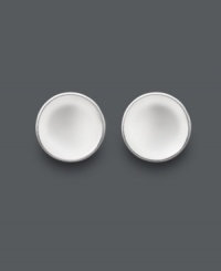 Simplicity is the key to classic style. These polished, Studio Silver discs look like pretty, petite mirrors. Crafted in sterling silver. Approximate diameter: 1/3 inch. Simplicity is the key to classic style. These polished, Studio Silver discs look like pretty, petite mirrors. Crafted in sterling silver. Approximate diameter: 1/3 inch.