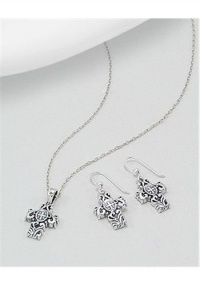 Cross Jewelry set Earrings In 92.5 Sterling Silver Cross Jewelry set Earrings In 92.5 Sterling Silver