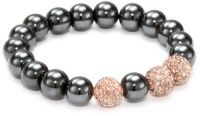 Very Me ''PARIS'' Rose Gold Swarovski Crystal Smoked Agate Silver Tone Skull Hematite-Color Bracelet Very Me ''PARIS'' Rose Gold Swarovski Crystal Smoked Agate Silver Tone Skull Hematite-Color Bracelet