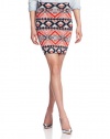 BCBGMAXAZRIA Women's Starr Peruvian Patchwork Jacquard Skirt