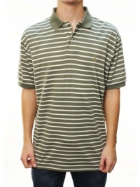 Polo Ralph Lauren Men's Short Sleeve Polo Shirt Olive Green w/White Stripes Polo Ralph Lauren Men's Short Sleeve Polo Shirt Olive Green w/White Stripes