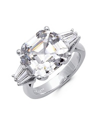 Capturing the light, Crislu's sterling silver finished ring with striking cubic zirconia stones is an eternally glamorous piece that is sure to shine on. Capturing the light, Crislu's sterling silver finished ring with striking cubic zirconia stones is an eternally glamorous piece that is sure to shine on.