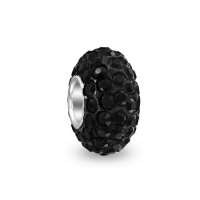 Bling Jewelry Sterling Silver Black Swarovski Crystal Bead Pandora Compatible Bling Jewelry Sterling Silver Black Swarovski Crystal Bead Pandora Compatible