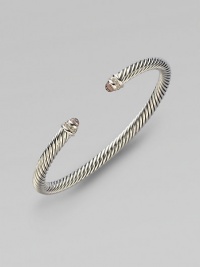 From the Cable Classic Collection. A signature cable of sterling silver, capped with morganite and wrapped in pavé diamonds.Diamonds, 0.09 tcw Sterling silver Cable, 5mm Diameter, about 2¼ Imported From the Cable Classic Collection. A signature cable of sterling silver, capped with morganite and wrapped in pavé diamonds.Diamonds, 0.09 tcw Sterling silver Cable, 5mm Diameter, about 2¼ Imported