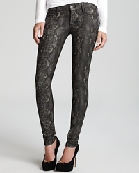 Updated with an on-trend reptile print, these skinny low-rise Earnest Sewn jeans are the perfect addition to spice up yourjean pool this season. Updated with an on-trend reptile print, these skinny low-rise Earnest Sewn jeans are the perfect addition to spice up yourjean pool this season.
