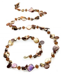 Step out of your shell and into this one from Style&co. Crafted from gold tone mixed metal, this shell necklace makes a statement. Approximate length: 42 inches. Step out of your shell and into this one from Style&co. Crafted from gold tone mixed metal, this shell necklace makes a statement. Approximate length: 42 inches.