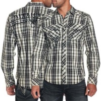 Affliction Ultimate Predator Long Sleeve Button-Up Woven Shirt - Military Green Affliction Ultimate Predator Long Sleeve Button-Up Woven Shirt - Military Green