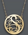 Looking for the perfect personalized gift? This stunning, letter S scroll pendant will do just the trick. Setting and chain crafted in 14k gold. Approximate length: 17 inches. Approximate drop: 1 inch.