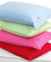 Surround yourself with comfort. This Tommy Hilfiger sheet set is crafted in an extra soft cotton/polyester blend that keeps you cozy. Color options range from soft palettes to deep tones to suit any style. Surround yourself with comfort. This Tommy Hilfiger sheet set is crafted in an extra soft cotton/polyester blend that keeps you cozy. Color options range from soft palettes to deep tones to suit any style.