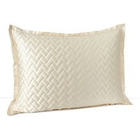 Quilted silk and cotton satin impart a rich sheen to this chevron patterned sham. Quilted silk and cotton satin impart a rich sheen to this chevron patterned sham.