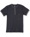 Basics training. Get your casual wardrobe down pat with this short-sleeved henley shirt from LRG.