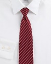 A handsome design with diagonal stripes woven in fine Italian silk.SilkDry cleanMade in Italy