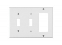 Leviton 80421-W 2-Toggle 1-Decora/GFCI Device Combination Wallplate