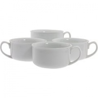 BIA Cordon Bleu Porcelain Soup Cup with Handle, White, Set of 4 BIA Cordon Bleu Porcelain Soup Cup with Handle, White, Set of 4